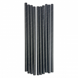 Бумажные трубочки для напитков M 8 x 205 мм, черная, 200 шт