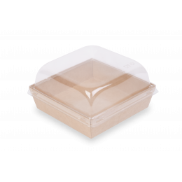 Коробка для бургеров с прозрачной крышкой SMART PACK 900, 150/165 x 150/165 x 40/49 мм